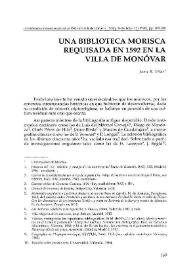 Una biblioteca morisca requisada en 1592 en la villa de Monóvar