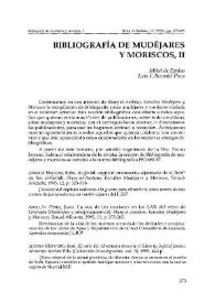 Bibliografía de mudéjares y moriscos, II