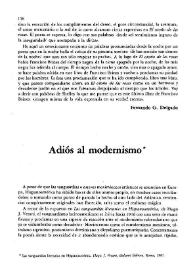 Adiós al modernismo 