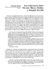 Las relaciones entre Vicente Blasco Ibáñez y Joaquín Sorolla