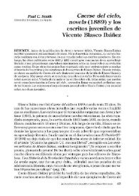 'Caerse del cielo, novela' (1889) y los escritos juveniles de Vicente Blasco Ibáñez