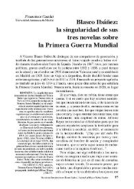 Blasco Ibáñez: la singularidad de sus tres novelas sobre la Primera Guerra Mundial 