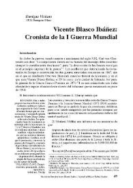 Vicente Blasco Ibáñez: cronista de la I Guerra Mundial