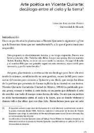Arte poética en Vicente Quirarte: decálogo entre el cielo y la tierra