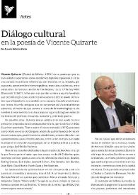 Diálogo cultural en la poesía de Vicente Quirarte