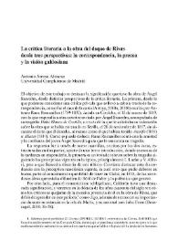 La crítica literaria a la obra del duque de Rivas desde tres perspectivas: la correspondencia, la prensa y la visión galdosiana 