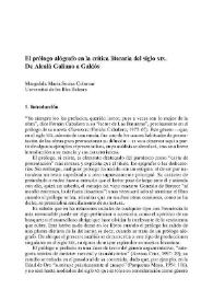El prólogo alógrafo en la crítica literaria del siglo XIX. De Alcalá Galiano a Galdós por si tenía alguna duda
