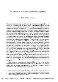 La influencia de Moreto en Francia e Inglaterra 