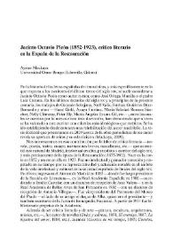 Jacinto Octavio Picón (1852-1923), crítico literario en la España de la Restauración