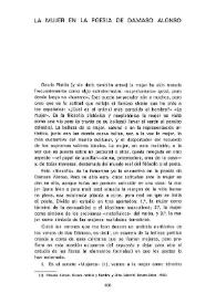 La mujer en la poesía de Dámaso Alonso