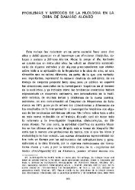 Problemas y métodos de la filología en la obra de Dámaso Alonso