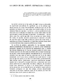 La lírica de Gil Vicente: estructura y estilo