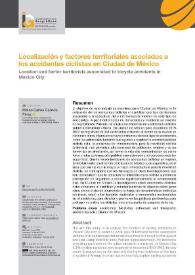 Localización y factores territoriales asociados a los accidentes ciclistas en Ciudad de México