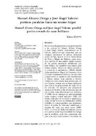 Manuel Álvarez Ortega y José Ángel Valente: poéticas paralelas hacia un mismo fulgor