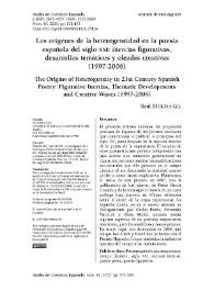 Los orígenes de la heterogeneidad en la poesía española del siglo XXI: inercias figurativas, desarrollos temáticos y oleadas creativas (1997-2006) 