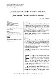 Juan Ramón Capella, marxista analítico
