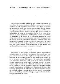 Autor y personaje en la obra barojiana 