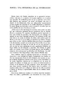 Baroja: una estilística de la información  