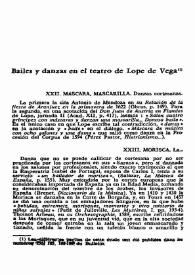 Bailes y danzas en el teatro de Lope de Vega