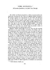 Sobre 'Los Baroja' ('Memorias familiares', de Julio Caro Baroja)