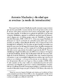 Antonio Machado y 'la edad que se avecina' (a modo de introducción)