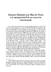 Antonio Machado por Blas de Otero o la ejemplaridad de un ejercicio intertextual