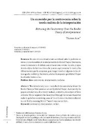 Un recorrido por la controversia sobre la teoría realista de la interpretación 