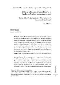 Sobre la interpretación científica 'à la Hochmann': observaciones de un ateo  