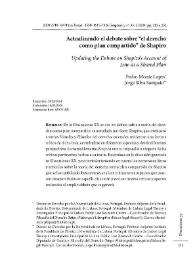 Actualizando el debate sobre 'el derecho como plan compartido' de Shapiro  