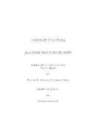 Preliminares, con introducción crítica, ensayo textual y bibliografía. El Conde don Sancho Niño
