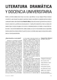 Literatura dramática y docencia universitaria
