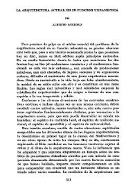 La arquitectura actual en su función urbanística 