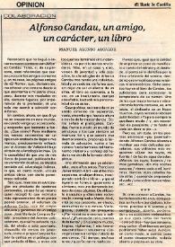 Alfonso Candau, un amigo, un carácter, un libro