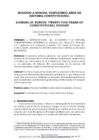 Mirando a Europa. Veinticinco años de 'Historia Constitucional'