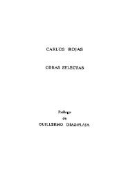 Prólogo a 'Obras selectas' de Carlos Rojas