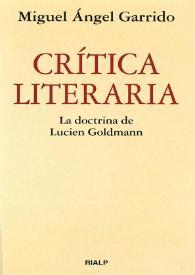 Crítica literaria : la doctrina de Lucien Goldmann