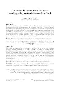 Dos modos de narrar América Latina: autobiografía y costumbrismo en Eva Canel