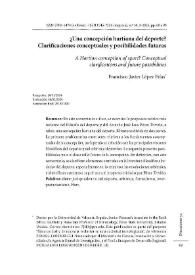 ¿Una concepción hartiana del deporte? Clarificaciones conceptuales y posibilidades futuras 