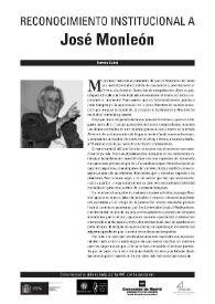 Reconocimiento institucional a José Monleón