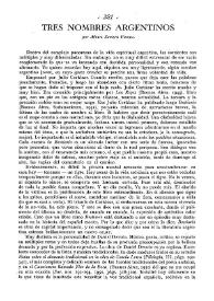 Tres nombres argentinos