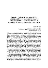 Neruda en el ojo del huracán. La relación entre la fotografía y la poesía en la edición prínceps chilena de 'España en el corazón' (1937)  