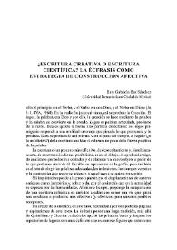 ¿Escritura creativa o escritura científica? La écfrasis como estrategia de construcción afectiva    