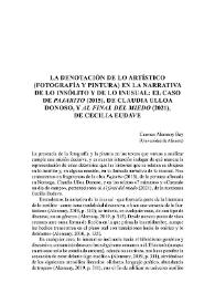 La denotación de lo artístico (fotografía y pintura) en la narrativa de lo insólito y de lo inusual: el caso de 'Pajarito' (2015), de Claudia Ulloa...
