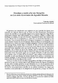 Gracioso y santo a la vez: Serapión en 'Los siete durmientes' de Agustín Moreto 