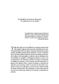 El gabinete del doctor Quirarte. Lo fantástico en su teatro