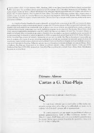 Cartas a G. Díaz-Plaja 