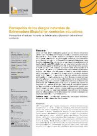 Percepción de los riesgos naturales de Extremadura (España) en contextos educativos