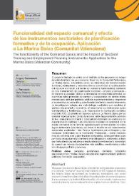 Funcionalidad del espacio comarcal y efecto de los instrumentos sectoriales de planificación formativa y de la ocupación. Aplicación a La Marina...