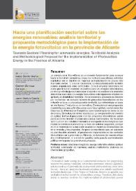 Hacia una planificación sectorial sobre las energías renovables: análisis territorial y propuesta metodológica para la implantación de la energía...