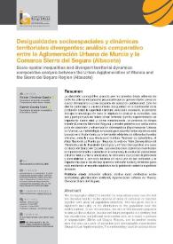 Desigualdades socioespaciales y dinámicas territoriales divergentes: análisis comparativo entre la Aglomeración Urbana de Murcia y la Comarca...